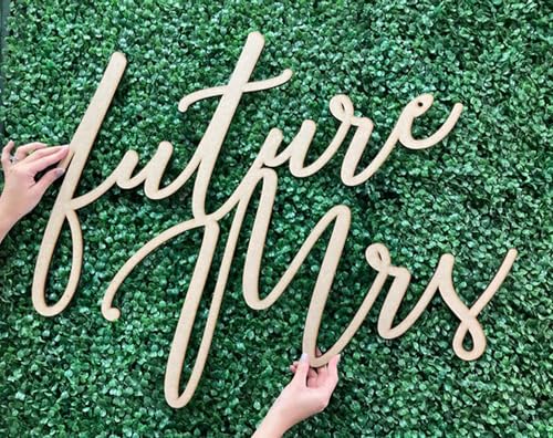 Schild mit Aufschrift "Future Mrs" für den Hintergrund, Brautparty, "Miss to Mrs", Holzschild für Junggesellinnenabschied, Dekoration, Verlobung, Hochzeit, Brautparty, Partyzubehör Schild mit Aufschrift "Future Mrs" für den Hintergrund, Brautparty, "Miss to Mrs", Holzschild für Junggesellinnenabschied, Dekoration, Verlobung, Hochzeit, Brautparty, Partyzubehör von QENWWENG