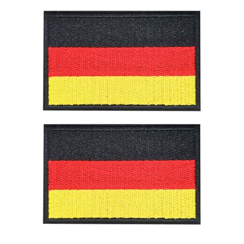 QEQSHQO 2 Stück Deutsch Mini Patch Gestickt Abzeichen Klett Applikationen Uniform Militär Taktisch Draussen Jersey (6.5x4cm) von QEQSHQO