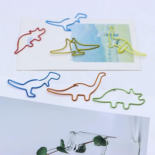 Lustige Büroklammern, niedliche Tierkatze, Büroklammern für Damen, Herren, Kollegen, Lehrer, Bürobedarf, bunte Lesezeichen, Clips (Dinosaurier, 20 Stück) von QFSH