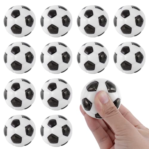 12 Stück Mini Fussball, 5 cm Mini Schaumstoffbälle Kinder, Schaumstoffball Fussball, Fussball Mitgebsel, Solider Stressball Erwachsene für Kinder und Erwachsene FußBall Party von QHSXMQ