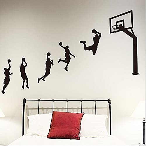 QIANGTOU Basketball Spieler Wandaufkleber Vinyl Handgemachte Wandtattoos für Kinderzimmer Kinderzimmer Dekoration Sport Aufkleber für Jungenzimmer 40x66cm von QIANGTOU