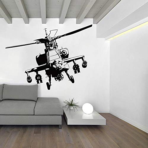 QIANGTOU Große Hubschrauber Wandaufkleber Junge Zimmer Schlafzimmer Flugzeug Flugzeug Armee Wandtattoo Wohnzimmer Kinderzimmer Vinyl Wohnkultur Wandbild 98x73cm von QIANGTOU