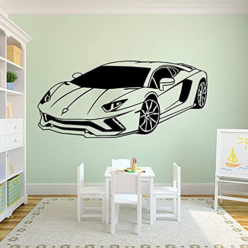 QIANGTOU Große i Rennwagen Fahrzeug Wandaufkleber Junge Zimmer Schlafzimmer Sportwagen Auto Wandtattoo Schlafzimmer Spielzimmer Vinyl Home 95x44cm von QIANGTOU