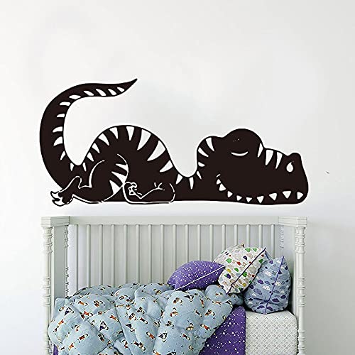 QIANGTOU Große schlafende Dinosaurier Tier Wandaufkleber Cartoon Welt Park Dino T-Rex Wandtattoo Kinderzimmer Schlafzimmer Vinyl Dekor 42x87cm von QIANGTOU