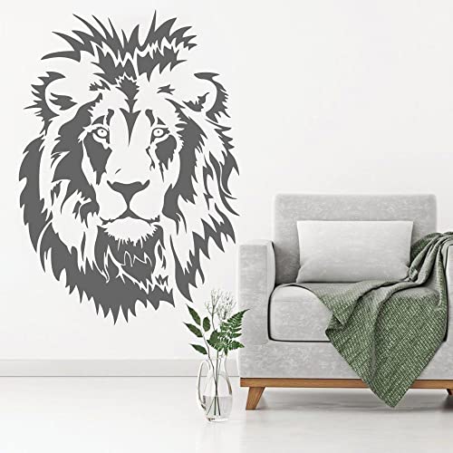 QIANGTOU Löwenkopf Kinder Wandtattoo Vinyl Wandaufkleber Tier Poster Dekoration Für Jungen Schlafzimmer Wohnzimmer Büro Haus Wohnkultur 42x61cm von QIANGTOU