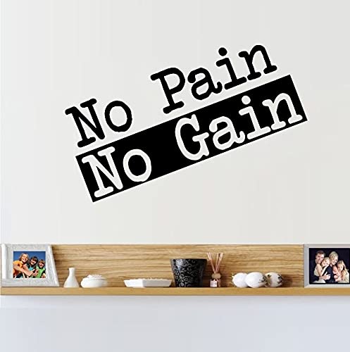 QIANGTOU No Pain No Gain Wandaufkleber Inspirierende Schriftzug Wandtattoos Kunst Wandbilder Vinyl Kinder Kinderzimmer Dekoration Schlafzimmer 73x113cm von QIANGTOU