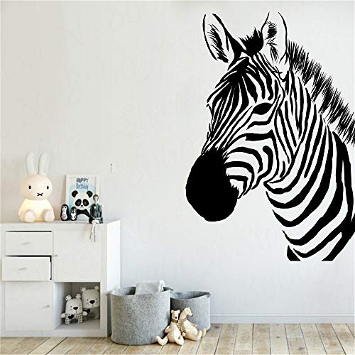 QIANGTOU Spaß Zebra Vinyl Wandaufkleber Wanddekor Für Kinderzimmer Babyzimmer Dekoration Wandtattoos Aufkleber Wandbilder Tapete 54x80cm von QIANGTOU