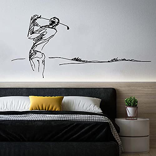 QIANGTOU abstrakte Golf Wandtattoo Loch Aufkleber Hockeyschläger Wandaufkleber Vinyl Aufkleber Home Interior Room Decoration Wallpaper 161x73cm von QIANGTOU