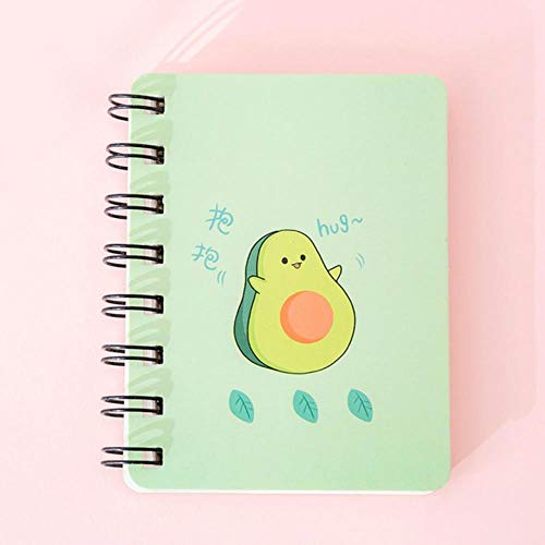 1 PCS Mini Cartoon kawaii Notizbuch Flipable Tragbare Spule Avocado Loseblatt Notizblock Tagebuch Schulmaterial Schreibwaren Ankunft, Gelb von QIANHUA