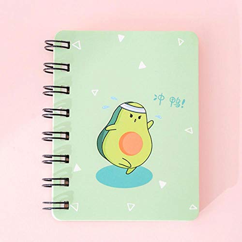 1 PCS Mini Cartoon kawaii Notizbuch Flipable Tragbare Spule Avocado Loseblatt Notizblock Tagebuch Schulmaterial Schreibwaren Ankunft, Schwarz von QIANHUA