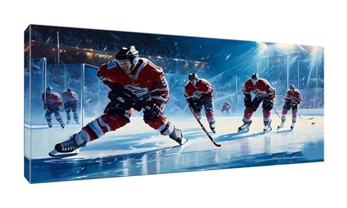 5D Diamant Painting Bilder, Diamond Painting Eishockey für Athleten, Diamond Painting Set für Erwachsene und Kinder, DIY Mosaikherstellung Basteln, Diamant Malerei für Haus Dekor Geschenk 50x100cm K35 von QIANLUOO