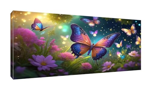 5D Diamant Painting Bilder, Diamond Painting Farbe in Butterfly, Diamond Painting Set für Erwachsene/Kinder, DIY Mosaikherstellung, Diamant Malerei für Haus Dekor, Weihnachten Geschenk 50x100 cm K-39 von QIANLUOO