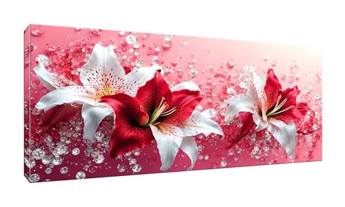 5D Diamant Painting Bilder, Diamond Painting Lily, Diamond Painting Set für Erwachsene und Kinder, DIY Mosaikherstellung Basteln, Diamant Malerei für Haus Dekoration, Weihnachten Geschenk 80x160cm K29 von QIANLUOO