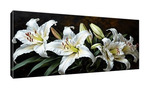 5D Diamant Painting Bilder, Diamond Painting Lily, Diamond Painting Set für Erwachsene und Kinder, DIY Mosaikherstellung Basteln, Diamant Malerei für Haus Dekoration, Weihnachten Geschenk 80x160cm K27 von QIANLUOO