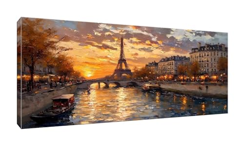 5D Diamant Painting Bilder, Diamond Painting Paris Eiffelturm, Diamond Painting Set für Erwachsene und Kinder, DIY Mosaikherstellung, Diamant Malerei für Haus Dekor, Weihnachten Geschenk 50x100 cm K-8 von QIANLUOO