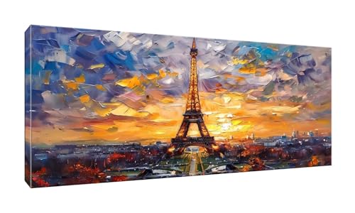 5D Diamant Painting Bilder, Diamond Painting Paris Eiffelturm, Diamond Painting Set für Erwachsene und Kinder, DIY Mosaikherstellung, Diamant Malerei für Haus Dekor, Weihnachten Geschenk 50x100 cm K-5 von QIANLUOO