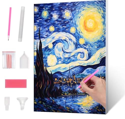 5D Diamond Painting Bilder, Diamant Painting Abstract Starry Sky, Diamond Painting Set für Erwachsene Kinder, Komplettes DIY Diamond Art Malen Stickset, Kreuzstichbilder für Wohnkultur 100x130 cm k101 von QIANLUOO