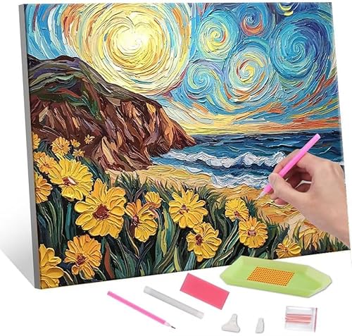 5D Diamond Painting Bilder, Diamant Painting Abstract Starry Sky, Diamond Painting Set für Erwachsene Kinder, Komplettes DIY Diamond Art Malen Stickset, Kreuzstichbilder für Wohnkultur 40x50 cm k-105 von QIANLUOO