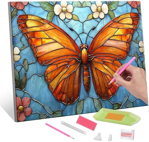 5D Diamond Painting Bilder, Diamant Painting Butterfly Color, Diamond Painting Set für Erwachsene Kinder, Komplettes DIY Diamond Art Malen Stickset, Kreuzstichbilder für Wohnkultur 100x130 cm k-349 von QIANLUOO