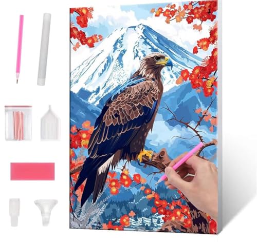 5D Diamond Painting Bilder, Diamant Painting Eagle Landscape, Diamond Painting Set für Erwachsene Kinder, Komplettes DIY Diamond Art Malen Stickset, Kreuzstichbilder für Wohnkultur 40x50 cm k-564 von QIANLUOO