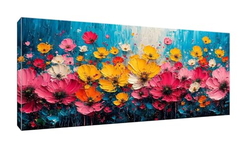 5D Diamond Painting Erwachsene Kinder, Diamond Painting Bilder Farbe in Blumen Diamond Painting Zubehor, DIY Groß Full Drill Crystal Art Basteln, für Wohnzimmer und Schlafzimmer Wanddeko 40x80 cm K-55 von QIANLUOO