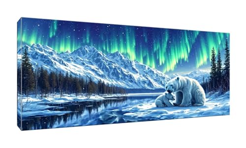 5D Diamond Painting Erwachsene Kinder, Diamond Painting Bilder Nordstern Diamond Painting Zubehor, DIY Groß Full Drill Crystal Art Basteln, für Wohnzimmer und Schlafzimmer Wanddeko 70x140 cm K-33 von QIANLUOO