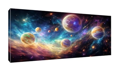 5D Diamond Painting Erwachsene Kinder, Diamond Painting Bilder Planet des Universums Diamond Painting Zubehor, DIY Groß Full Drill Crystal Kreuzstich Art Basteln,für Schlafzimmer Wanddeko 40x80cm K666 von QIANLUOO