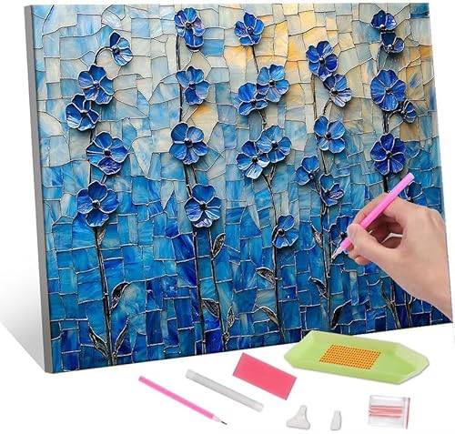 Diamond Painting Erwachsene, Diamant Painting Bilder Flowers and plants 5D DIY Diamant Malerei Stickerei Kunsthandwerk Set Geeignet Als Geschenk, Zur Entspannung und Als Wanddeko 60x80cm J-381 von QIANLUOO