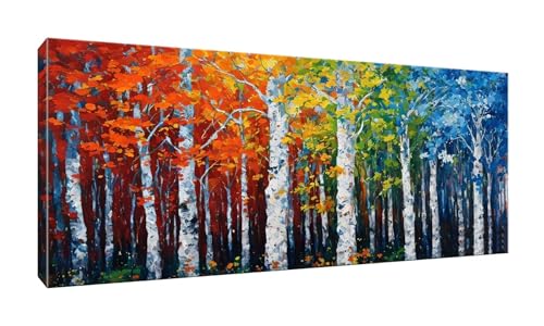 Diamond Painting Erwachsene Groß XXL 100x200 cm, Diamond Painting Bunter Wald Diamant Painting Bilder Kinder DIY Diamond Art Stickerei Gem Art Painting Kit for Home Wall Decor, Weiblich Geschenke K-46 von QIANLUOO