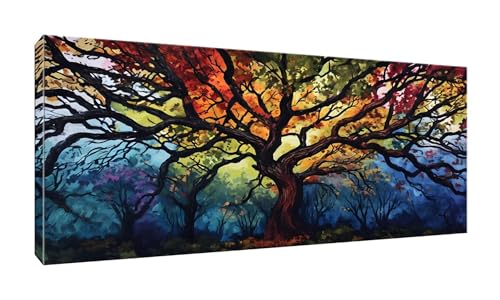 Diamond Painting Erwachsene Groß XXL 100x200 cm, Diamond Painting Farbinhaltsbaum Diamant Painting Bilder Kinder DIY Diamond Art Stickerei Gem Art Painting Kit for Home Wall Dekorieren Geschenke K-62 von QIANLUOO