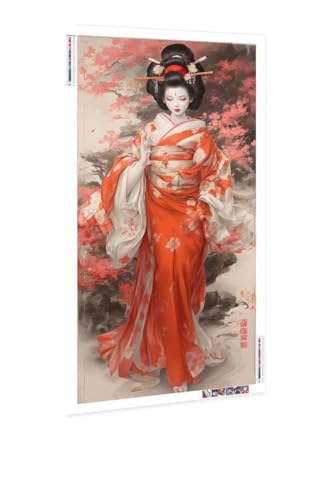 Diamond Painting Erwachsene Groß XXL 100x200 cm, Diamond Painting Geisha Diamant Painting Bilder Kinder DIY Diamond Art Stickerei Gem Art Painting Kit for Home Wall Decor, Weiblich Geschenke K-1162 von QIANLUOO