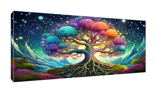 Diamond Painting Erwachsene Groß XXL 100x200cm, Diamond Painting Farbrahmenbaum Diamant Painting Bilder Kinder DIY Diamond Art Stickerei Gem Art Painting Kit for Home Wall Decor,Weiblich Geschenke K45 von QIANLUOO