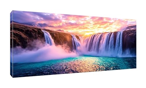 Diamond Painting Erwachsene Groß XXL 100x200cm, Diamond Painting Island Falls Diamant Painting Bilder Kinder DIY Diamond Art Stickerei Gem Art Painting Kit for Home Wall Decor, Weiblich Geschenke K-34 von QIANLUOO