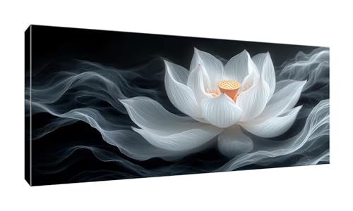 Diamond Painting Erwachsene Groß XXL 100x200cm, Diamond Painting Weißer Lotus Diamant Painting Bilder Kinder DIY Diamond Art Stickerei Gem Art Painting Kit for Home Wall Decor, Weiblich Geschenke K-17 von QIANLUOO