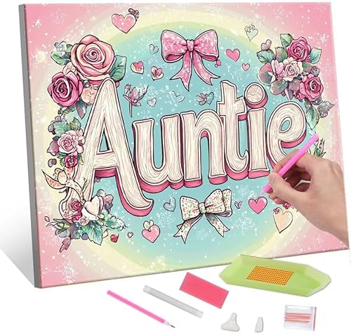 Diamond Painting Erwachsene Kinder, 5D aunt Diamant Painting Bilder Anfänger, DIY Runder Vollbohrer Diamanten Malerei Stickerei Set Kreuzstich Frauen Geschenke Home Wand Dekorieren 30x40cm H-1 von QIANLUOO