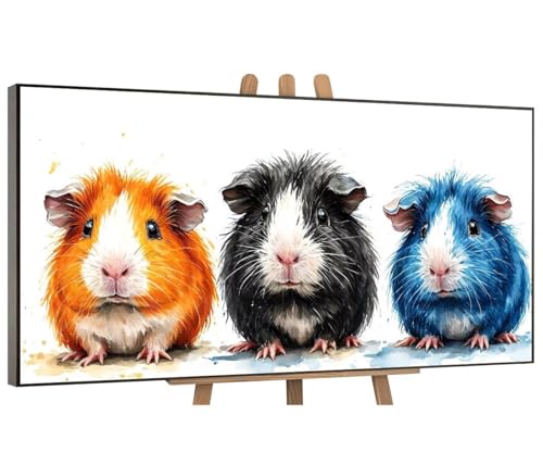 Hamster Malen Nach Zahlen Erwachsene Groß, DIY Vorgedruckte Leinen Leinwand Anfänger Kinder Ölgemälde Kits, Home Haus Dekorieren Geschenk mit 3 Pinsel und Acrylpigment, 70x140 cm (Ohne Rahmen) H-72 von QIANLUOO