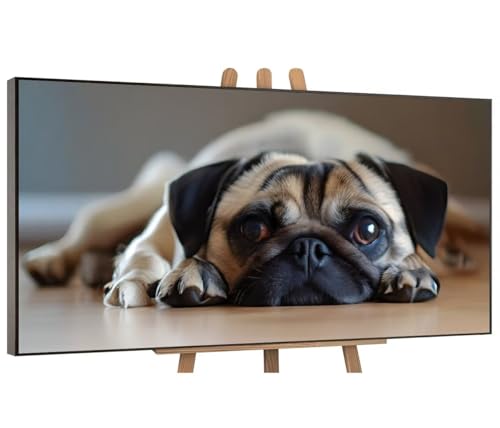 Hund als Haustier Malen Nach Zahlen Erwachsene, DIY Vorgedruckte Leinen Leinwand Anfänger Kinder Ölgemälde Kits, Home Haus Decor Geschenk mit 3 Pinsel und Acrylpigment, 70x140 cm (Ohne Rahmen) H-99 von QIANLUOO