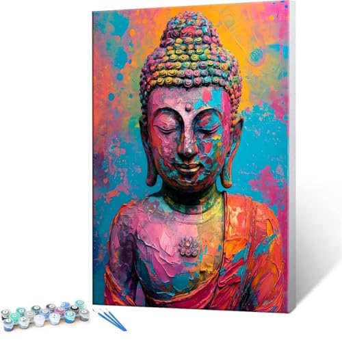 Malen Nach Zahlen Erwachsene - DIY Carving Zen Handgemalt Ölgemälde Kit für Anfänger, Mit 3-Pinseln und Acrylfarbe Handgemalt öLgemäLde Kit Als Geschenk Heimdekoration 30x40cm (Ohne Rahmen) R-65 von QIANLUOO