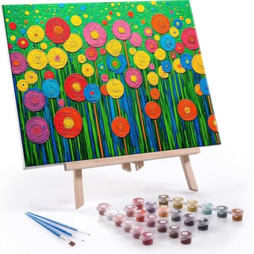 Malen Nach Zahlen Erwachsene - DIY Farbe Blume Handgemalt Ölgemälde Kit für Anfänger, Mit 3-Pinseln und Acrylfarbe Handgemalt öLgemäLde Kit Als Geschenk Heimdekoration 60x80cm (Ohne Rahmen) R-514 von QIANLUOO