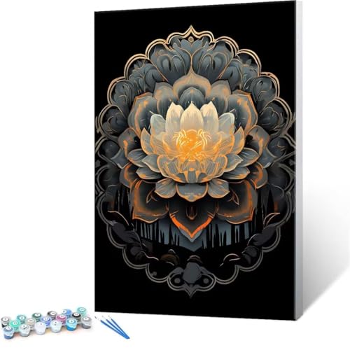 Malen Nach Zahlen Erwachsene - DIY Mandala Handgemalt Ölgemälde Kit für Anfänger, Mit 3-Pinseln und Acrylfarbe Handgemalt öLgemäLde Kit Als Geschenk Heimdekoration 100x140cm (Ohne Rahmen) R-213 von QIANLUOO