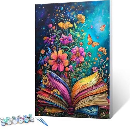 Malen Nach Zahlen Erwachsene - DIY Zauberbuch Handgemalt Ölgemälde Kit für Anfänger, Mit 3-Pinseln und Acrylfarbe Handgemalt öLgemäLde Kit Als Geschenk Heimdekoration 90x120cm (Ohne Rahmen) R-247 von QIANLUOO