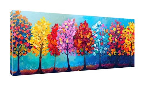 Malen Nach Zahlen Erwachsene Farbe Baum DIY Handgemalt Ölgemälde Leinwand Set mit 3 Pinsel und Acrylpigment für Frauen Home Dekorieren Geburtstag Weihnachten Geschenk - 100x200 cm (Ohne Rahmen) H-64 von QIANLUOO