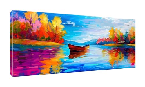 Malen Nach Zahlen Erwachsene Groß, See Schiff DIY Ölgemälde-Kits auf Leinwand mit Pinseln und Acrylpigment, Graffiti-Liebhaber, Bild für Heimdekoration, Geschenke, Ohne Rahmen, 60x120cm G-282 von QIANLUOO