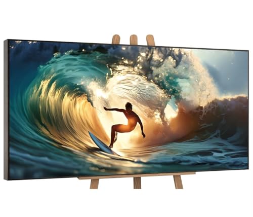 Malen Nach Zahlen Erwachsene Surfen DIY Handgemalt Ölgemälde Leinwand Set mit 3 Pinsel und Acrylpigment für Frauen Home Dekorieren Geburtstag Weihnachten Geschenk - 100x200 cm (Ohne Rahmen) H-97 von QIANLUOO