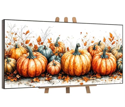 Malen Nach Zahlen Erwachsene XXL, Paint by Numbers Herbst Kürbis Malen Nach Zahlen, DIY Art mit Pinseln und Acrylfarben Handgemalt Ölgemälde Leinwand für Home Décor, Ohne Rahmen 80x160 cm H-521 von QIANLUOO