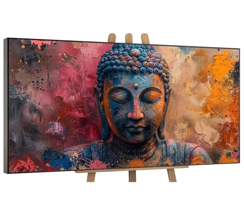 Malen Nach Zahlen Erwachsene XXL, Paint by Numbers Zen Buddhismus Malen Nach Zahlen, DIY Geschenk Art mit Pinseln und Acrylfarben Handgemalt Ölgemälde Leinwand für Home Décor, Ohne Rahmen 40x80 cm H85 von QIANLUOO