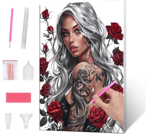 QIANLUOO 5D Diamond Painting Bilder, Diamant Painting Sexy Women, Diamond Painting Set für Erwachsene Kinder, Komplettes DIY Diamond Art Malen Stickset, Kreuzstichbilder für Wohnkultur 40x50 cm k-951 von QIANLUOO