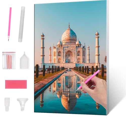 QIANLUOO 5D Diamond Painting Bilder, Diamant Painting castle, Diamond Painting Set für Erwachsene Kinder, Komplettes DIY Diamond Art Malen Stickset, Kreuzstichbilder für Wohnkultur 100x130 cm k-96 von QIANLUOO