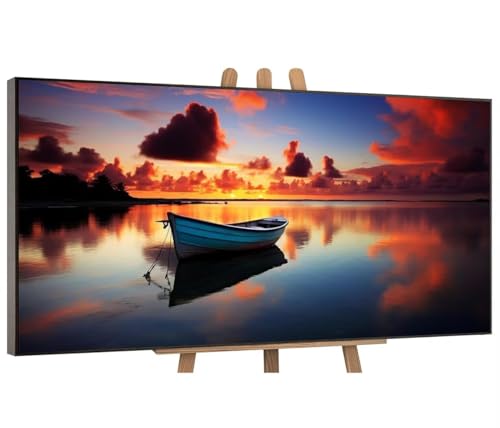 See Schiff Malen Nach Zahlen Erwachsene, DIY Vorgedruckte Leinen Leinwand Anfänger Kinder Ölgemälde Kits, Home Haus Dekorieren Geschenk mit 3 Pinsel und Acrylpigment, 70x140 cm (Ohne Rahmen) H-283 von QIANLUOO