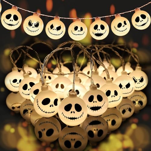 QICI 30 LED Halloween Party Dekorationen Ghost Lights 4.5M Ghost String Lights for Outdoor Decorations von QICI